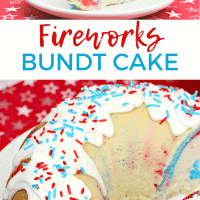 7月4日盛大嘉宾Fireworksbundtcake 红白蓝中心